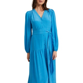 Tori Blouson-Sleeve Flared Dress