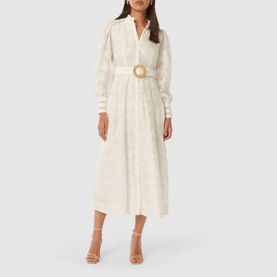 Autumn Embroidered Shirt Dress
