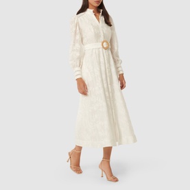Autumn Embroidered Shirt Dress