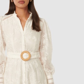 Autumn Embroidered Shirt Dress