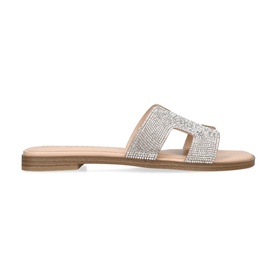 Raven Crystal-Embellished Flat Sandals