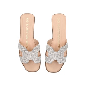Raven Crystal-Embellished Flat Sandals