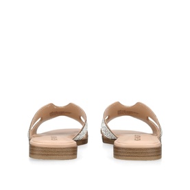 Raven Crystal-Embellished Flat Sandals