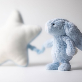 Bashful Baby Blue Bunny Musical Pull