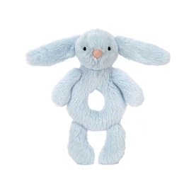 Bashful Baby Blue Bunny Ring Rattle 18cm
