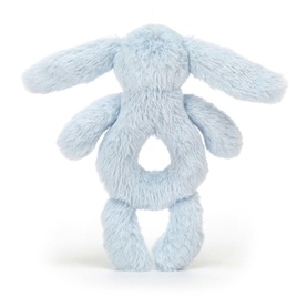 Bashful Baby Blue Bunny Ring Rattle 18cm