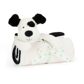 Bashful Black & Cream Puppy Blanket