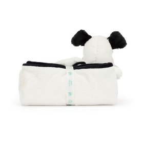 Bashful Black & Cream Puppy Blanket