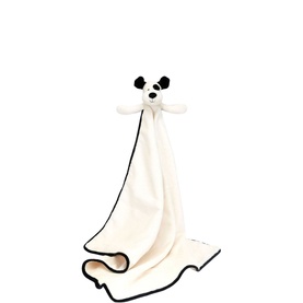Bashful Black & Cream Puppy Blanket