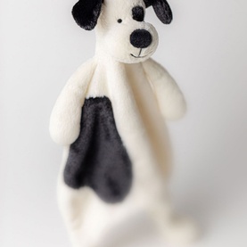 Bashful Black & Cream Puppy Comforter