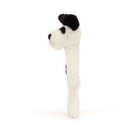 Bashful Black & Cream Puppy Ring Rattle 18cm