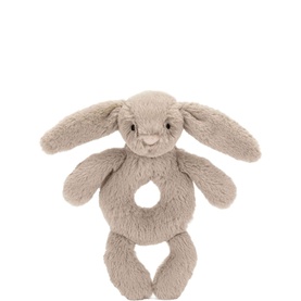 Bashful Beige Bunny Ring Rattle 18cm