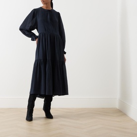 Textured Tie-Front Dress