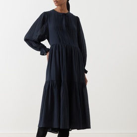Textured Tie-Front Dress