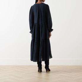 Textured Tie-Front Dress