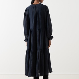 Textured Tie-Front Dress