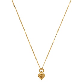 Mini Ridge Heart Charm Pendant Necklace