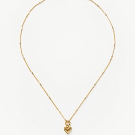 Mini Ridge Heart Charm Pendant Necklace