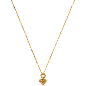 Mini Ridge Heart Charm Pendant Necklace