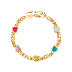 Jelly Heart Gemstone Charm Bracelet