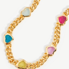 Jelly Heart Gemstone Charm Bracelet