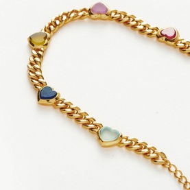 Jelly Heart Gemstone Charm Bracelet