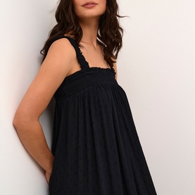 Ronna Swiss-Dot Smocked Dress