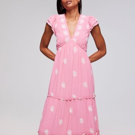 Floral Embroidered Flared Dress