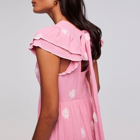 Floral Embroidered Flared Dress