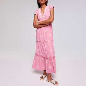 Floral Embroidered Flared Dress