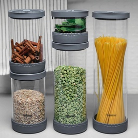 Five-Piece Glass Container Set with Vacuum lids