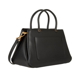 Kate Spade Grace Satchel Crossbody Bag in black smooth leather, gold-tone hardware, dual top handles, detachable crossbody strap, exterior slip pocket