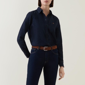 Logo-Embroidered Denim Shirt