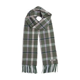 Green and Mink Lambswool Scarf