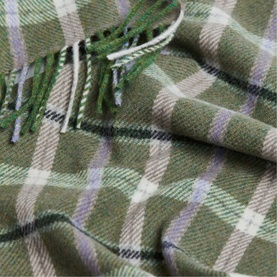 Green and Mink Lambswool Scarf