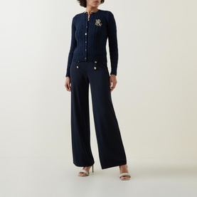 Ralhan Logo Cable-Knit Cardigan