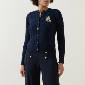 Ralhan Logo Cable-Knit Cardigan