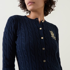 Ralhan Logo Cable-Knit Cardigan