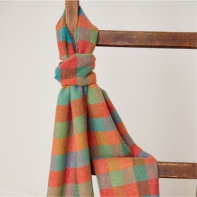 Multi-Colour Check Lambswool Scarf