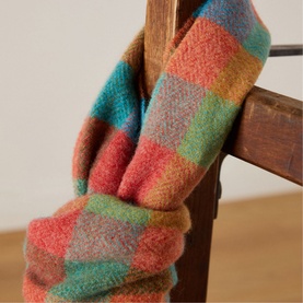 Multi-Colour Check Lambswool Scarf