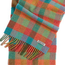 Multi-Colour Check Lambswool Scarf
