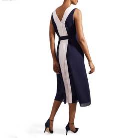 Lila Two-Tone Pleated Dress