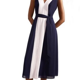 Lila Two-Tone Pleated Dress