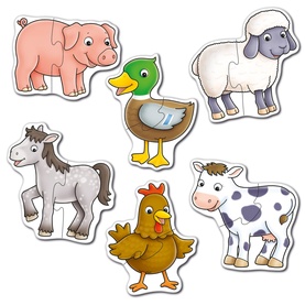 Farmyard Six Two-Piece Jigsaw Puzzles
