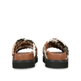 KG by Kurt Geiger Rosella Braided Sandals in multi colourway, rear view showing braided crossover straps and black tread sole