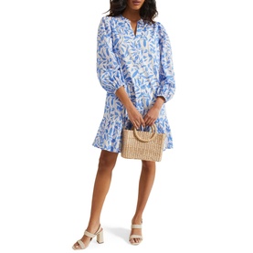 Hermoine Leaf Print Shirt Dress