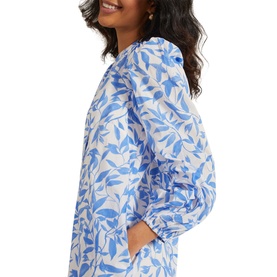 Hermoine Leaf Print Shirt Dress