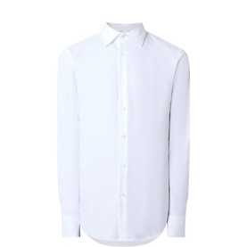 Hugo Boss Joe Structured Formal Shirt in white, single cuff regular fit, pointed collar, button fastening, long sleeves, curved hem