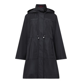 Drawstring-Waist Parka Coat