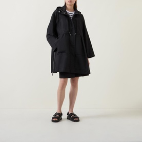 Drawstring-Waist Parka Coat